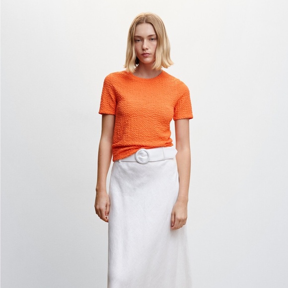 Mango Textured t-shirt - Picture 1 of 4